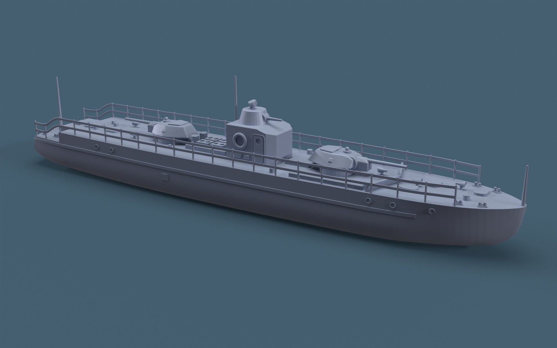 Armored boat 3D print model_1