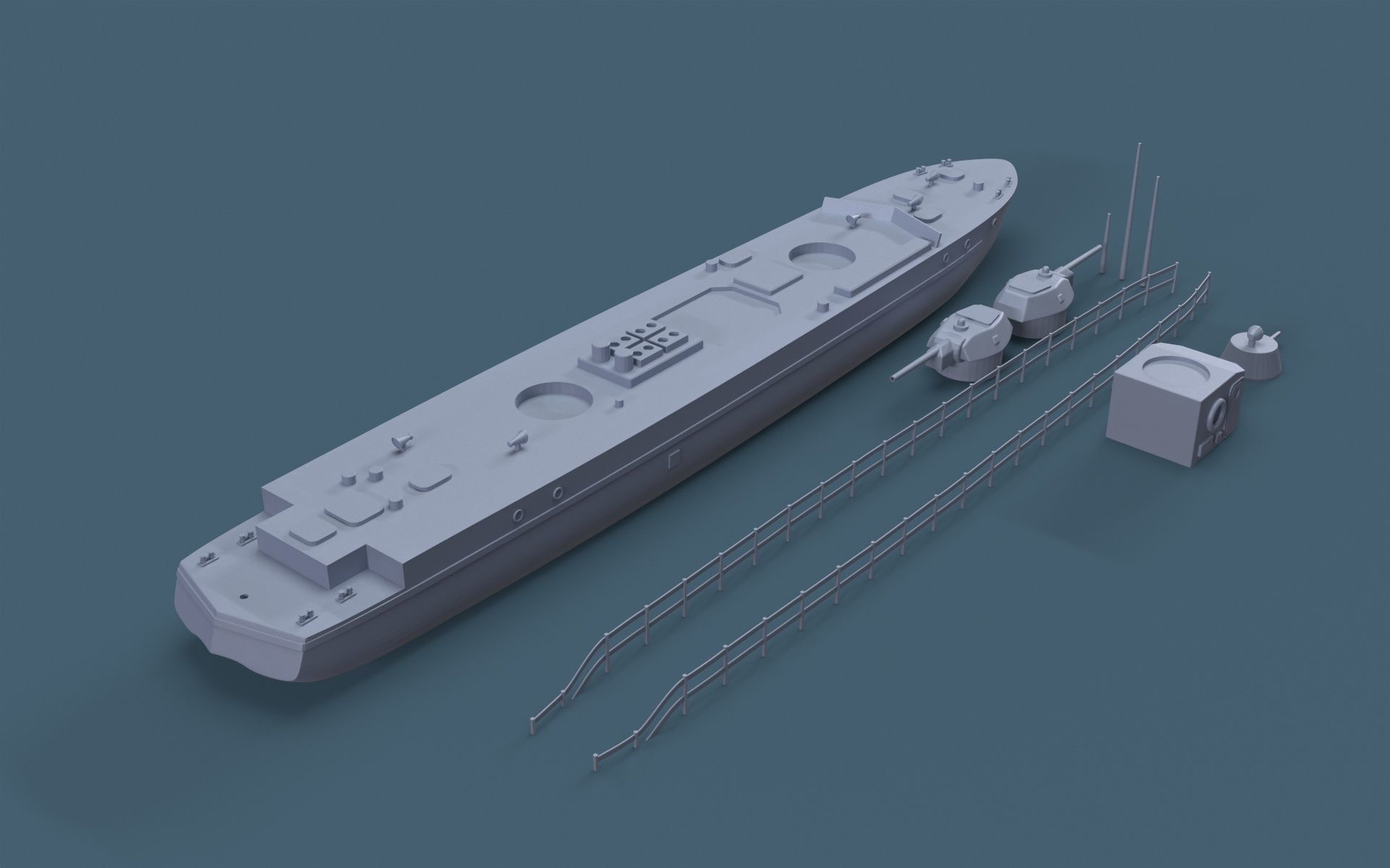 Armored boat 3D print model_15