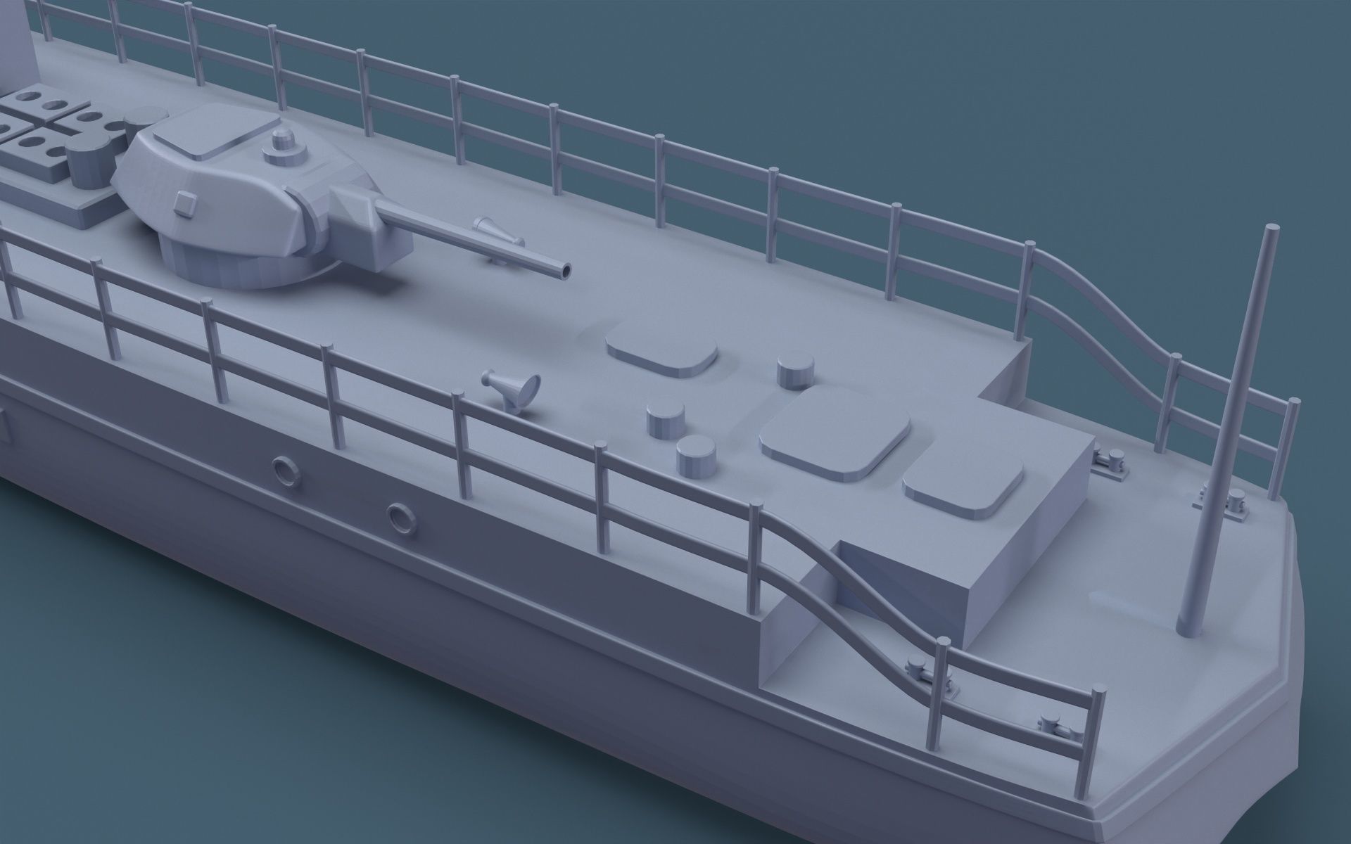 Armored boat 3D print model_11