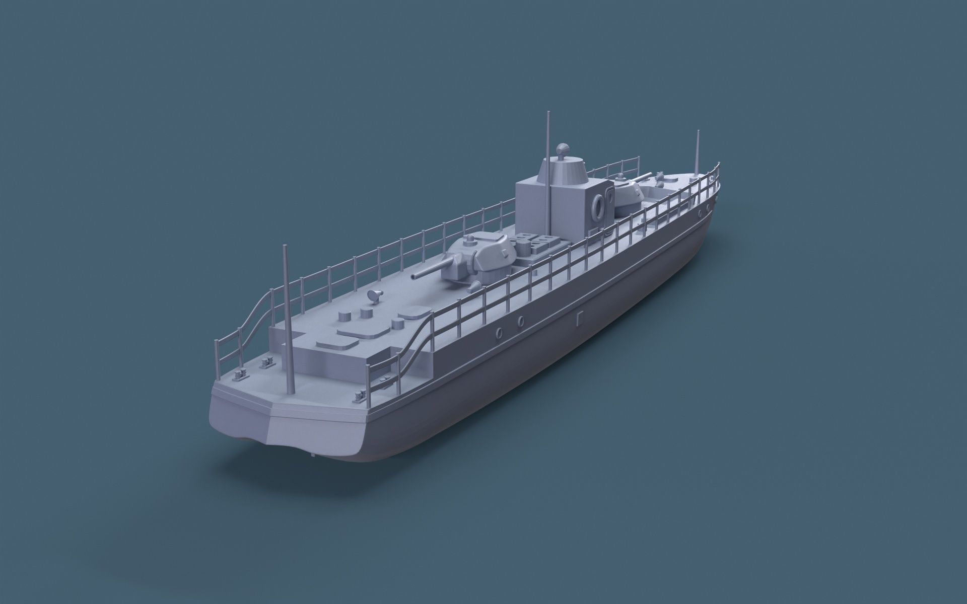 Armored boat 3D print model_4