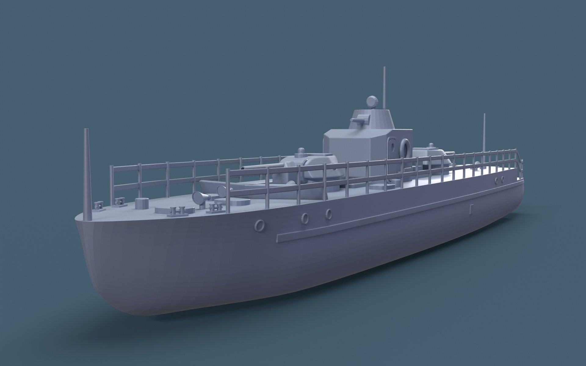 Armored boat 3D print model_8