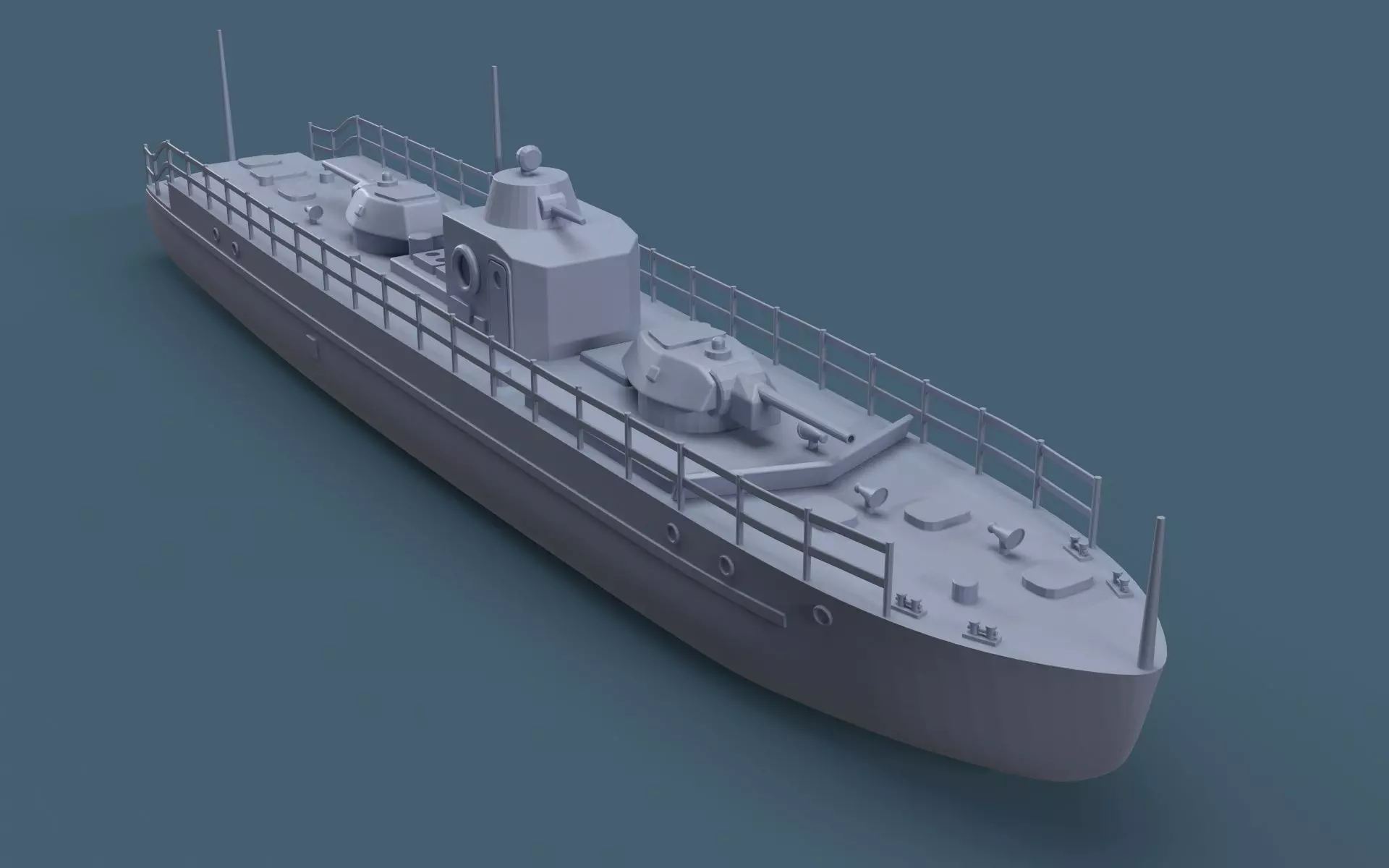 Armored boat 3D print model_0