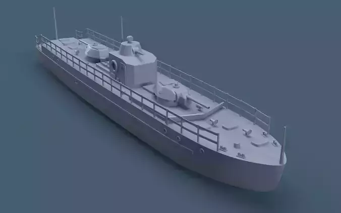 Armored boat 3D print model