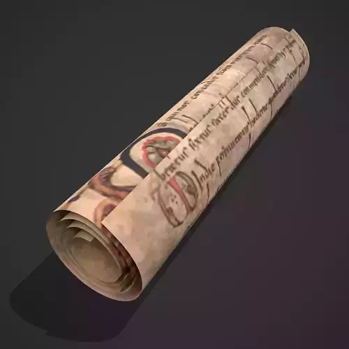 Scroll of Sacramentaire de Gellone Low-poly 3D model