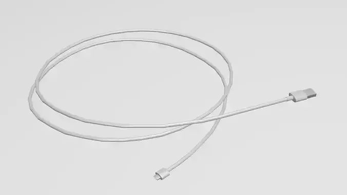 USB-Cable Data Cable Low-poly 3D model