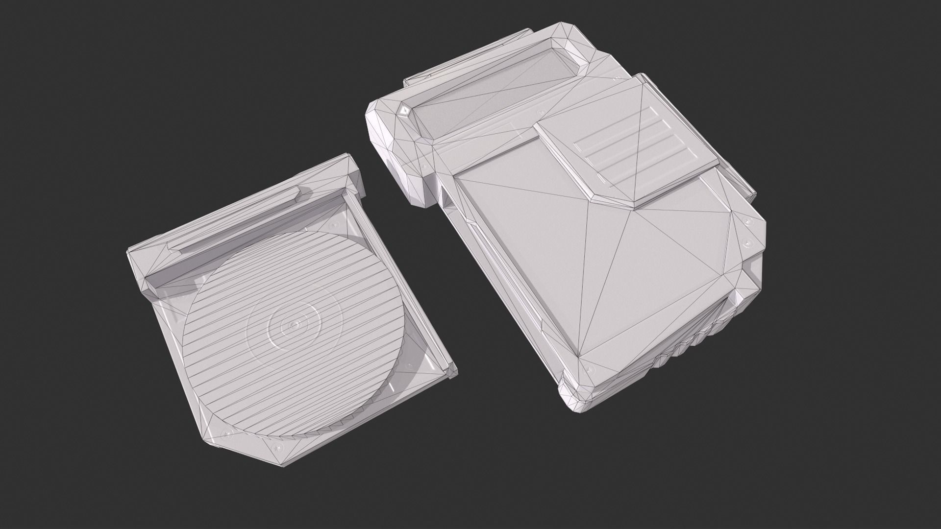 Data Disk Hard Drive Low-poly 3D model_10