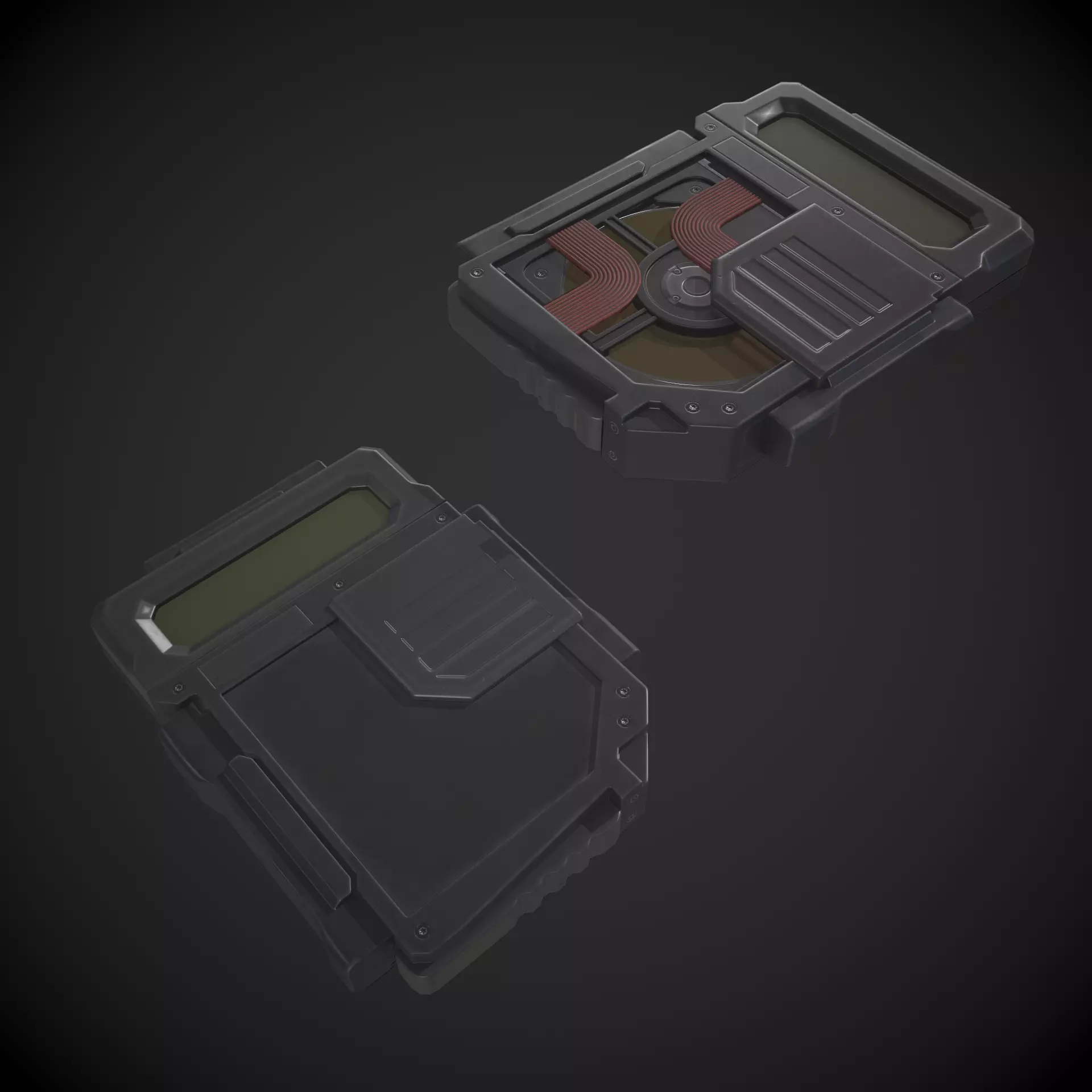 Data Disk Hard Drive Low-poly 3D model_0