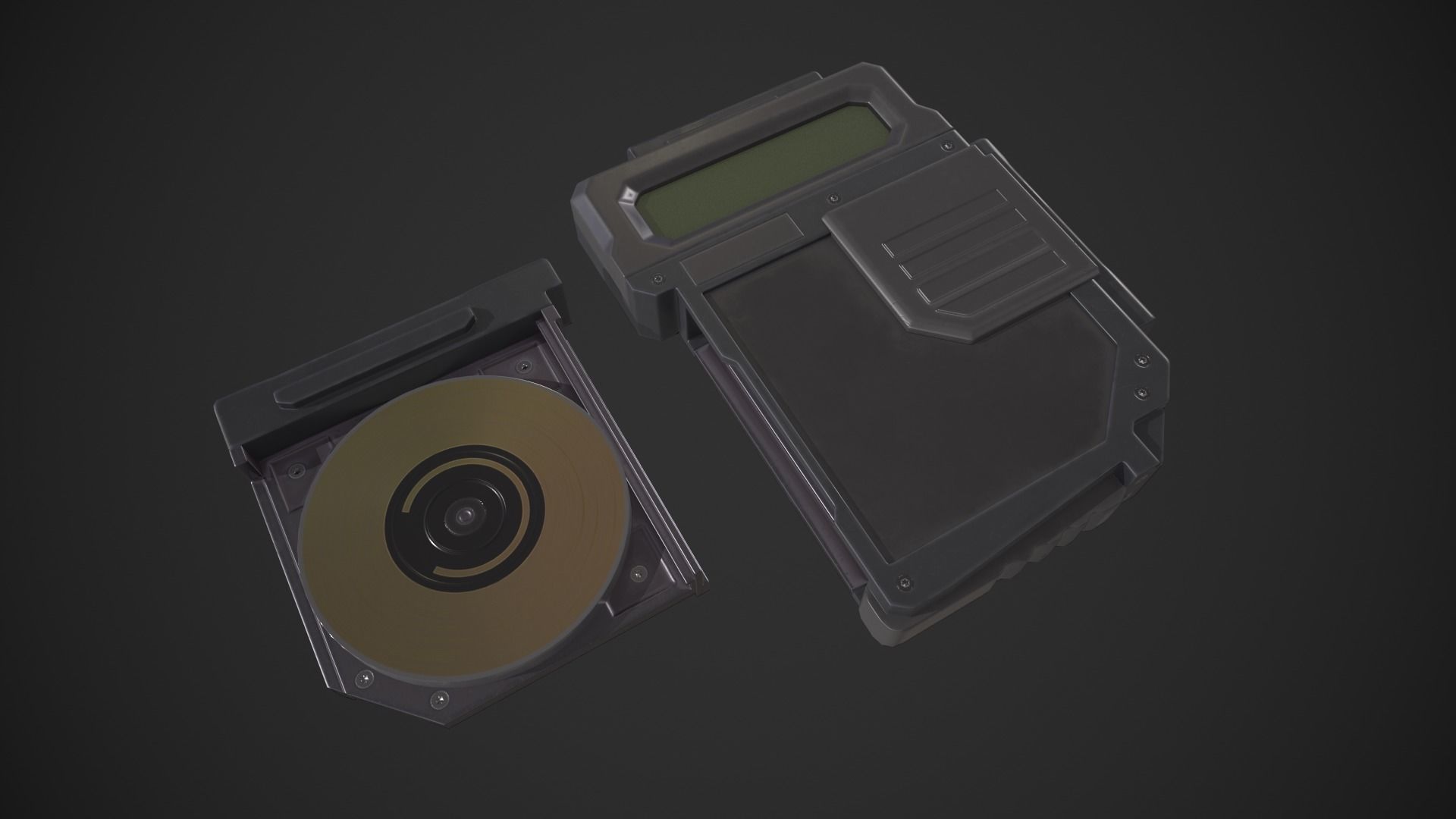 Data Disk Hard Drive Low-poly 3D model_9