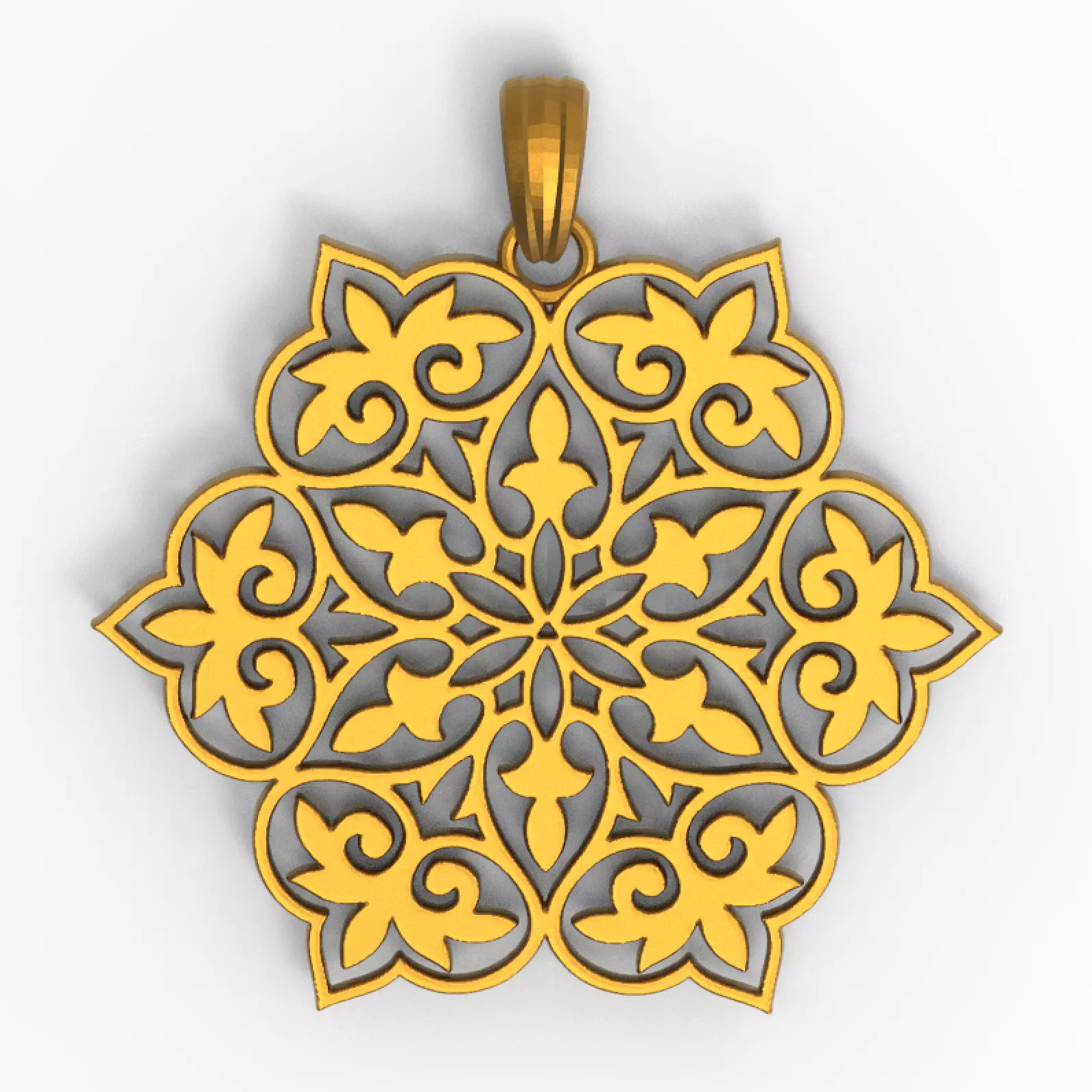 Ornament Flower Pendant 3D print model