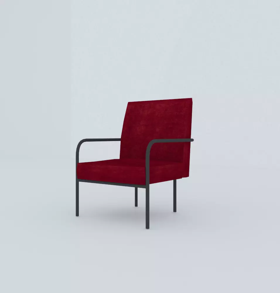 couche chair with legs Low-poly 3D model_0