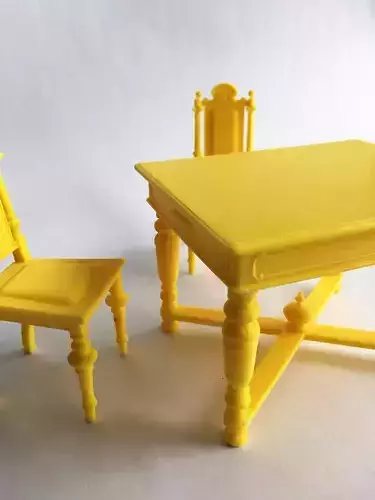Eclectic table and chair 3D print model