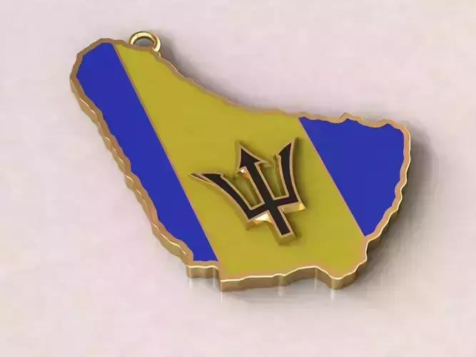 Barbados Map Charm Pendant 3D print model