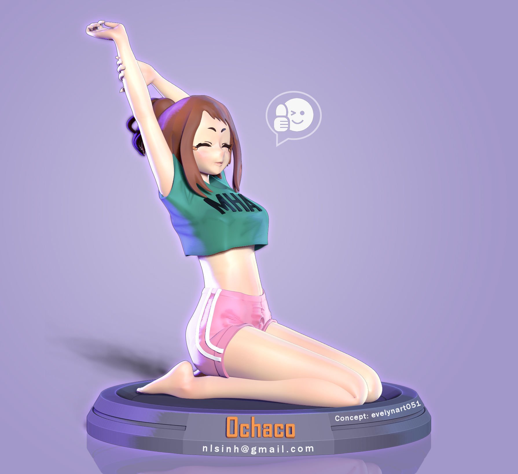 Ochaco - Morning stretches 3D print model_6