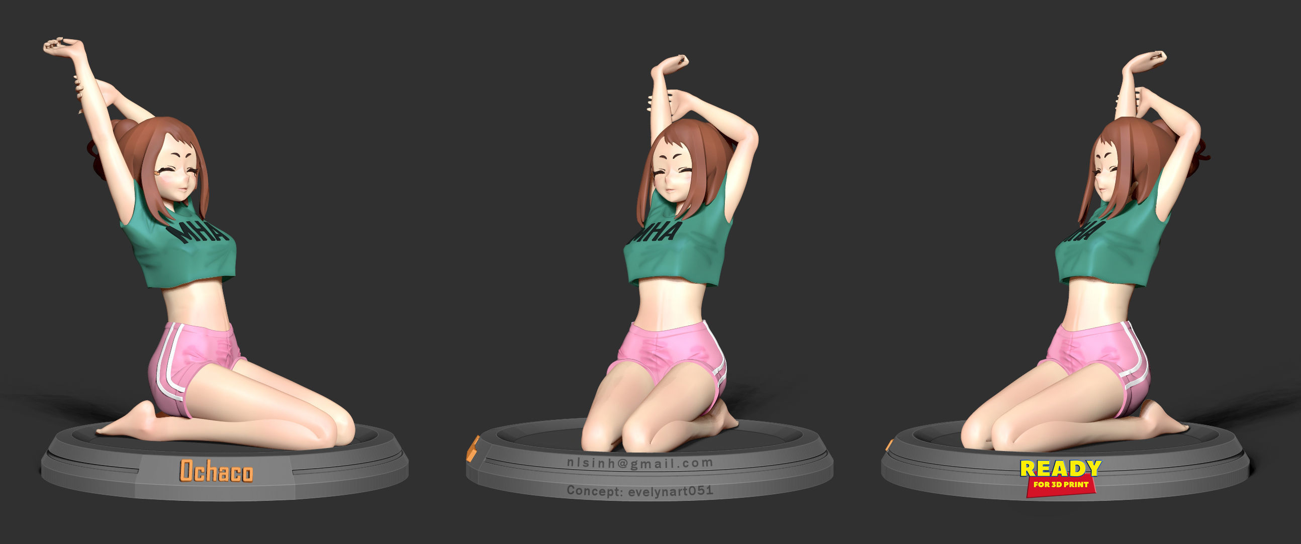 Ochaco - Morning stretches 3D print model_1