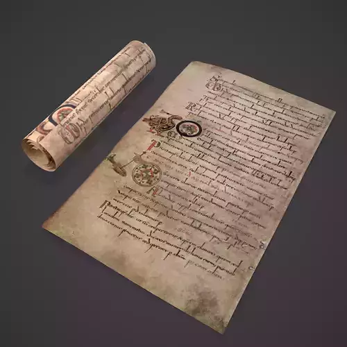 Scroll and Paper of Sacramentaire de Gellone 3D Model Collection