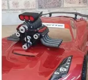 V8 RC 1 8th scale model engine block with super charger Free 3D print model