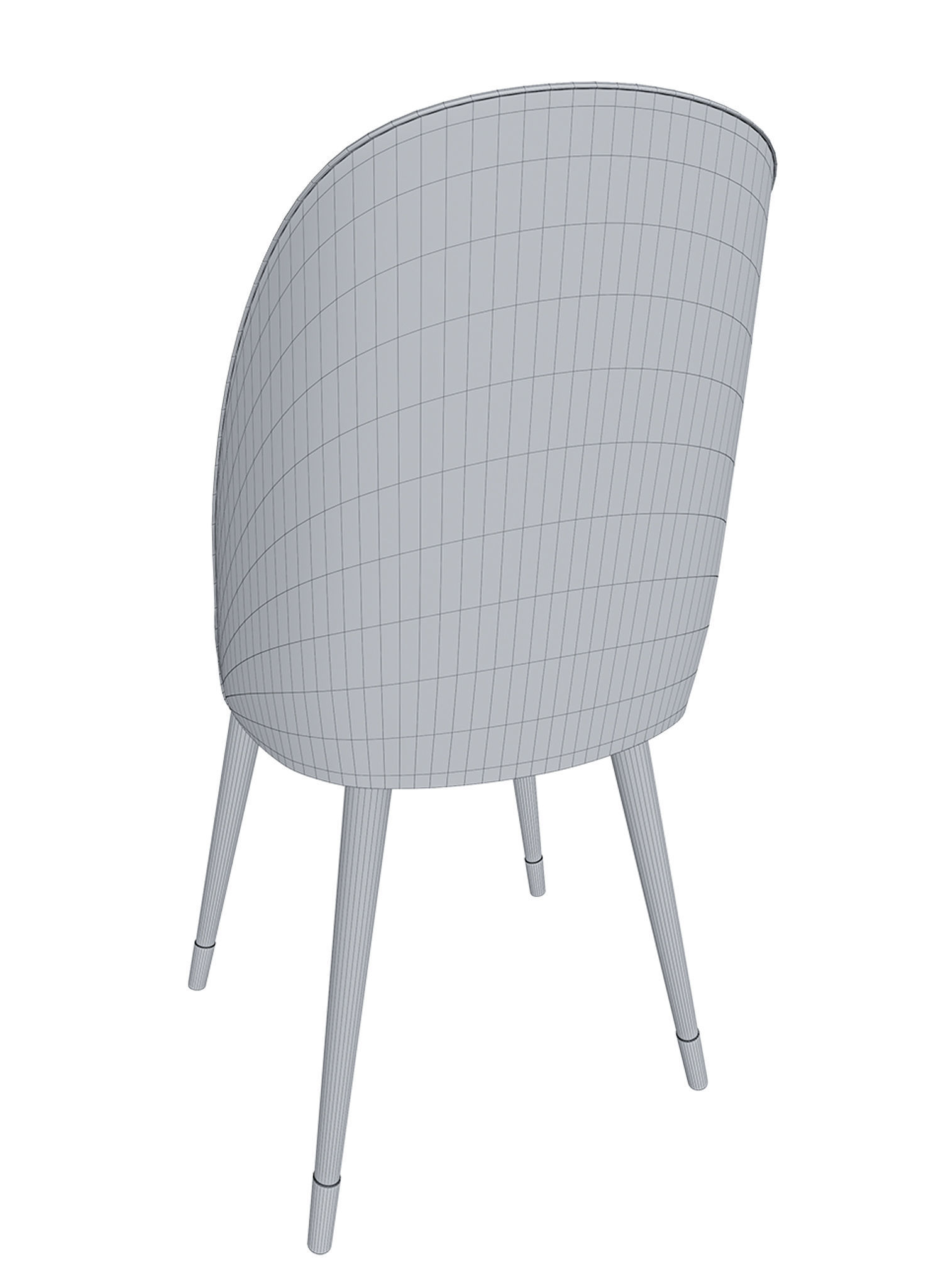 Soft chair Low-poly 3D model_7