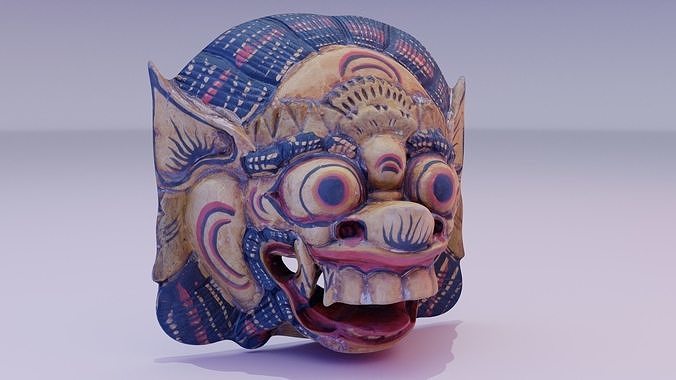 African Mask 04  Low-poly 3D model