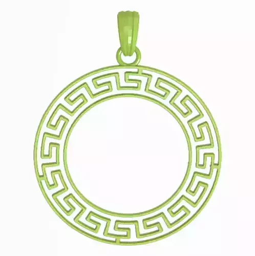 Greek Key Meander Style Pendant 3D print model