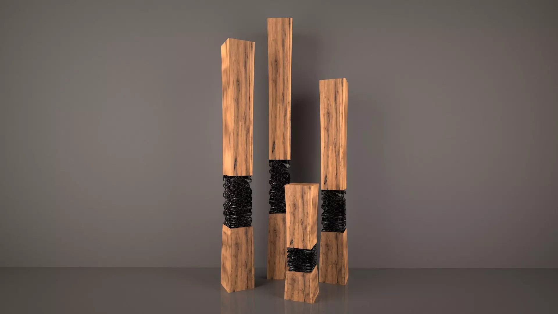 BLACK WOOD SCULPTURE Free 3D model