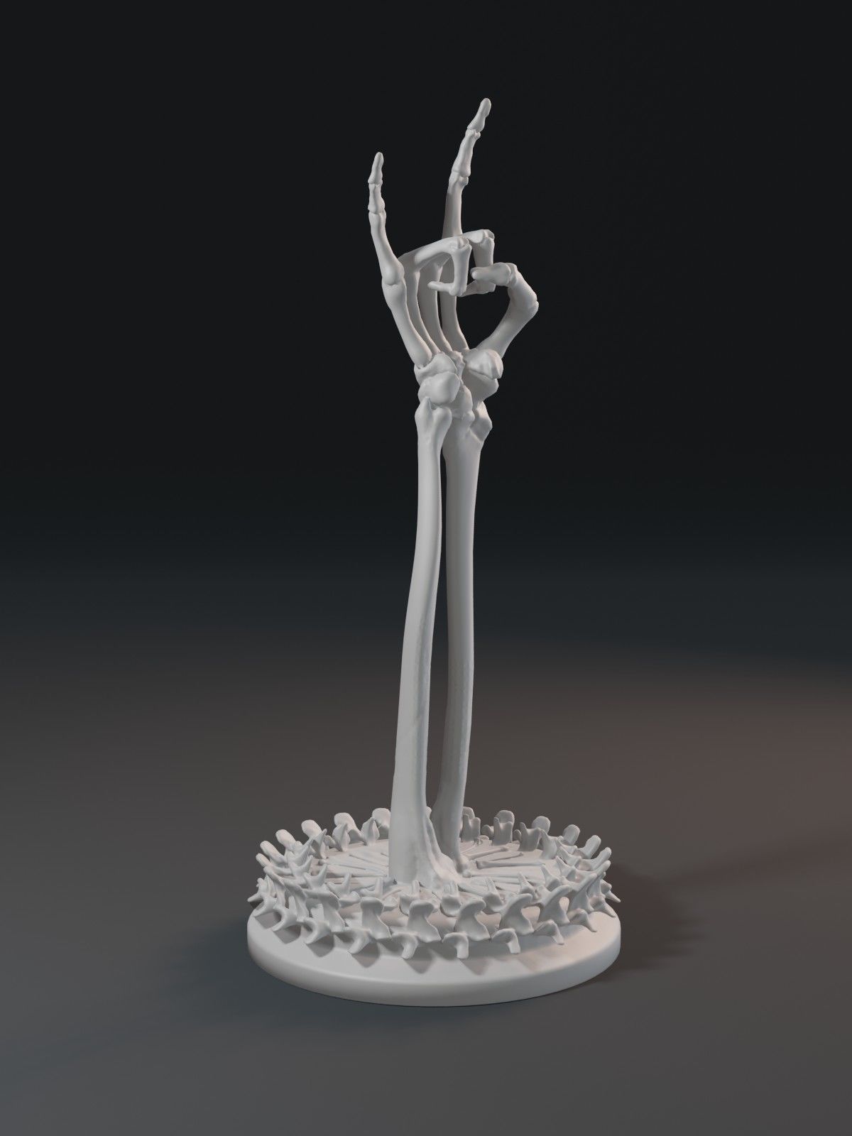 Skeleton hand with rock gesture 3D print model_1