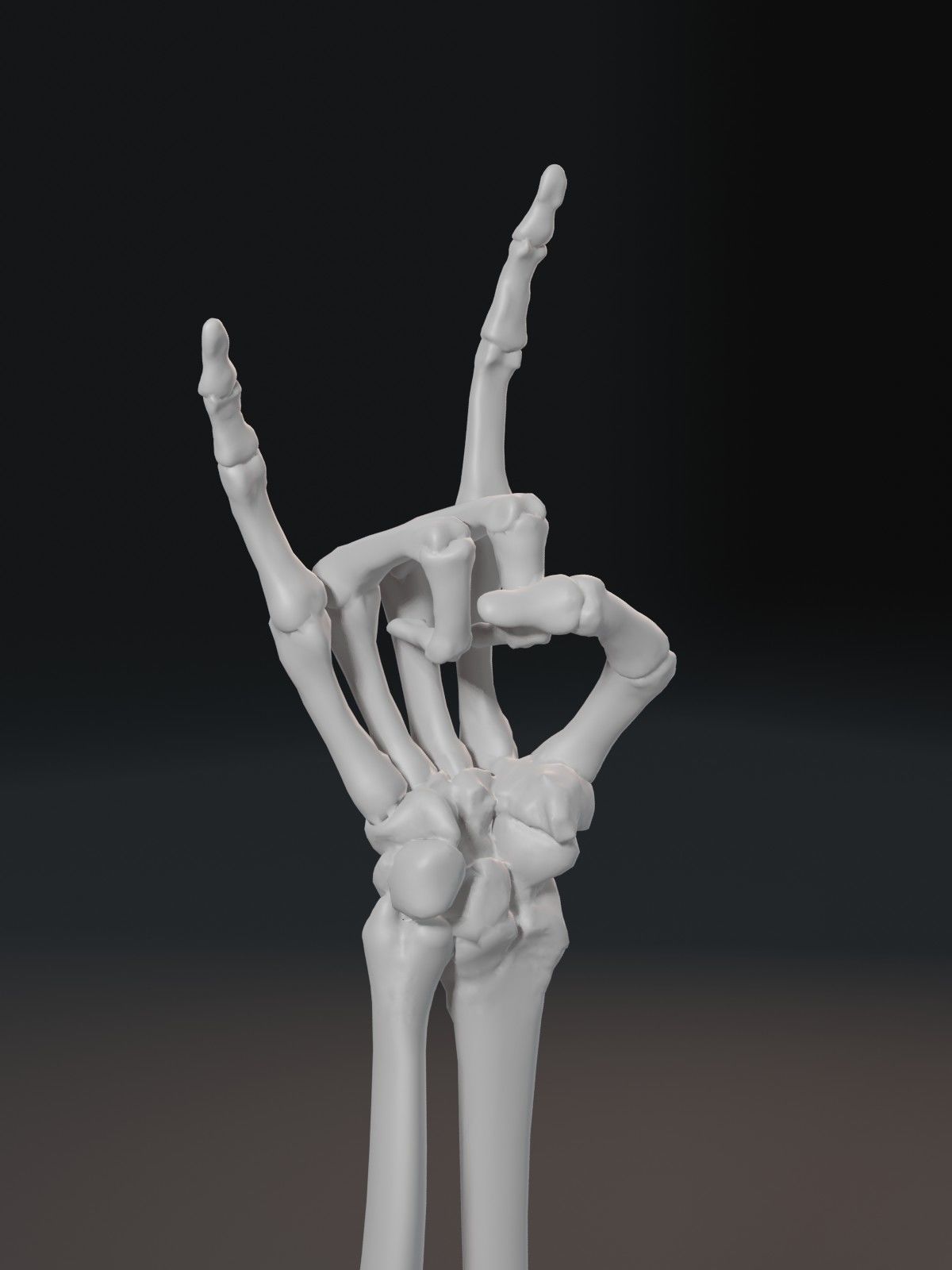 Skeleton hand with rock gesture 3D print model_5