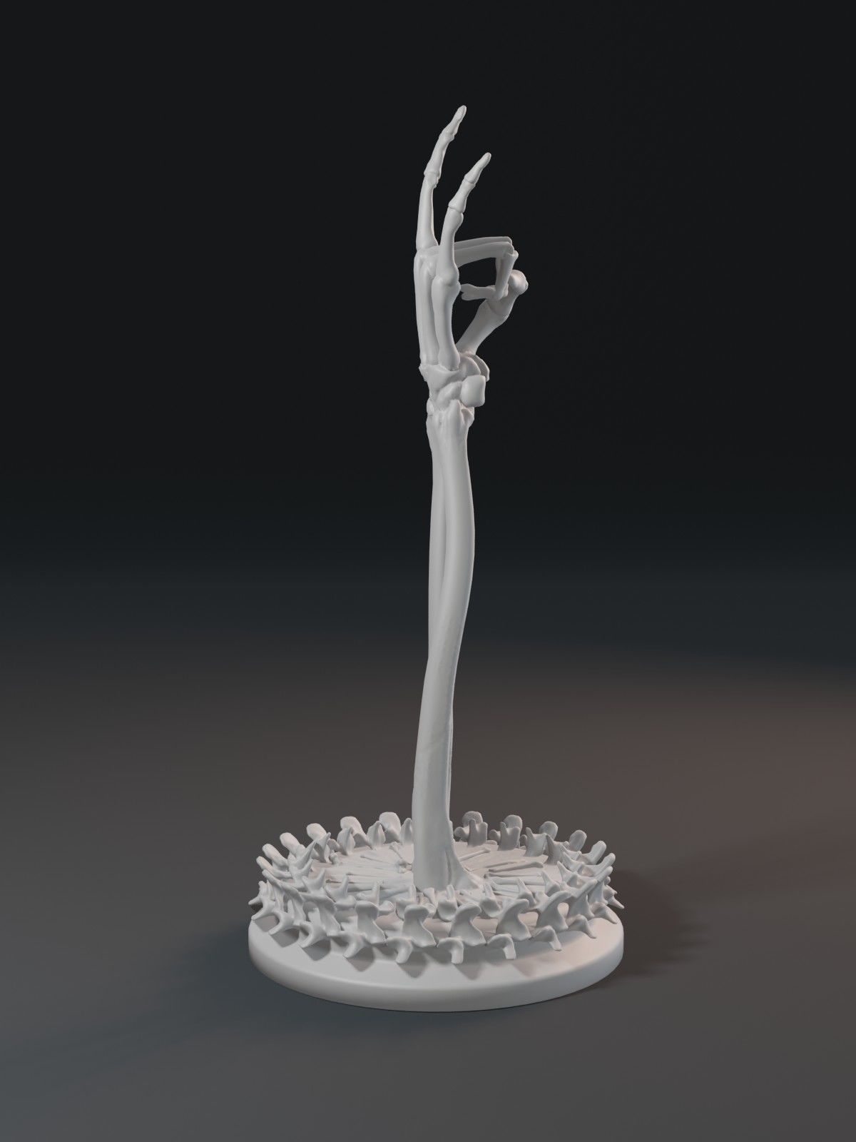 Skeleton hand with rock gesture 3D print model_2