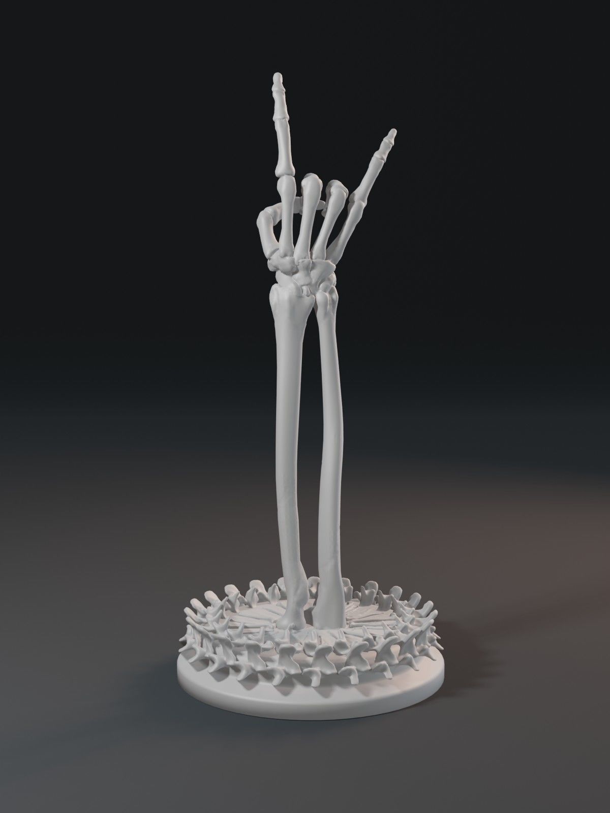 Skeleton hand with rock gesture 3D print model_3