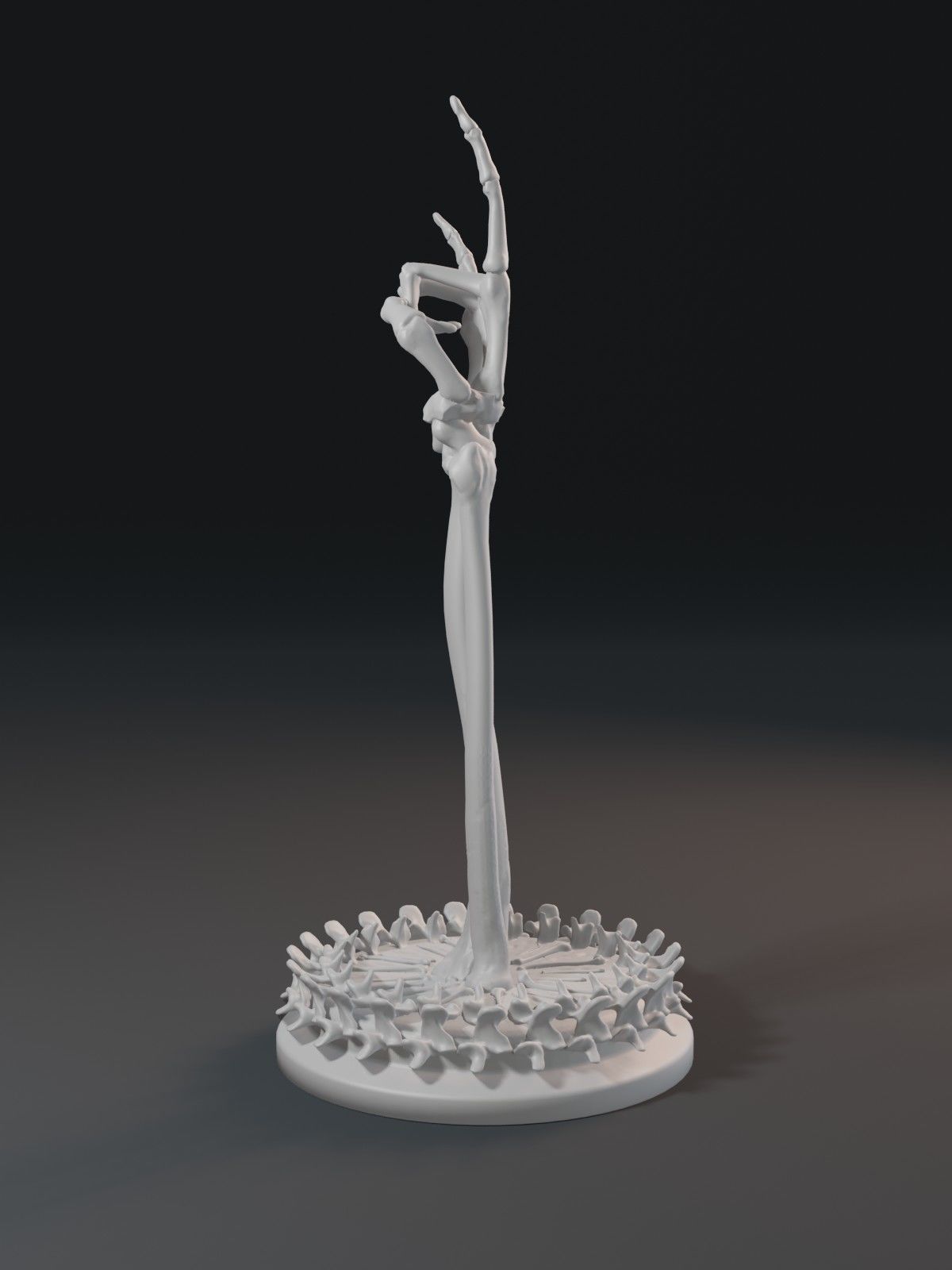 Skeleton hand with rock gesture 3D print model_4