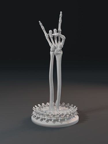 Skeleton hand with rock gesture 3D print model