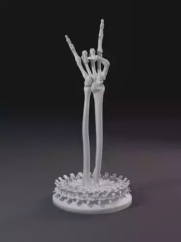 Skeleton hand with rock gesture