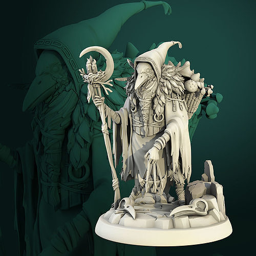 Kenku Druid 75mm and 32mm Pre-supported 3D print model