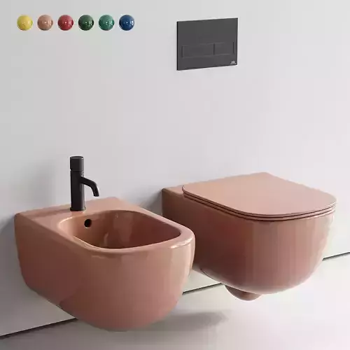 Ceramica Cielo Era Wall-Hung WC Set 2 3D model