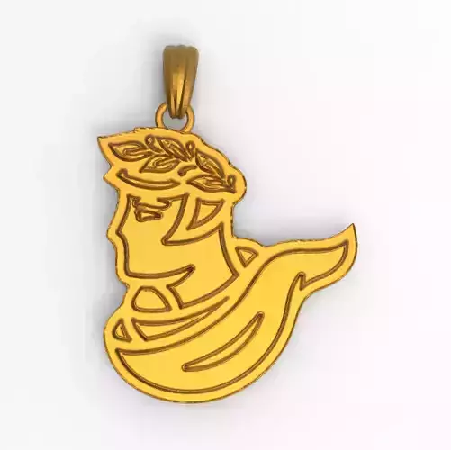 Ancient greek with laurel wreath Pendant 3D print model