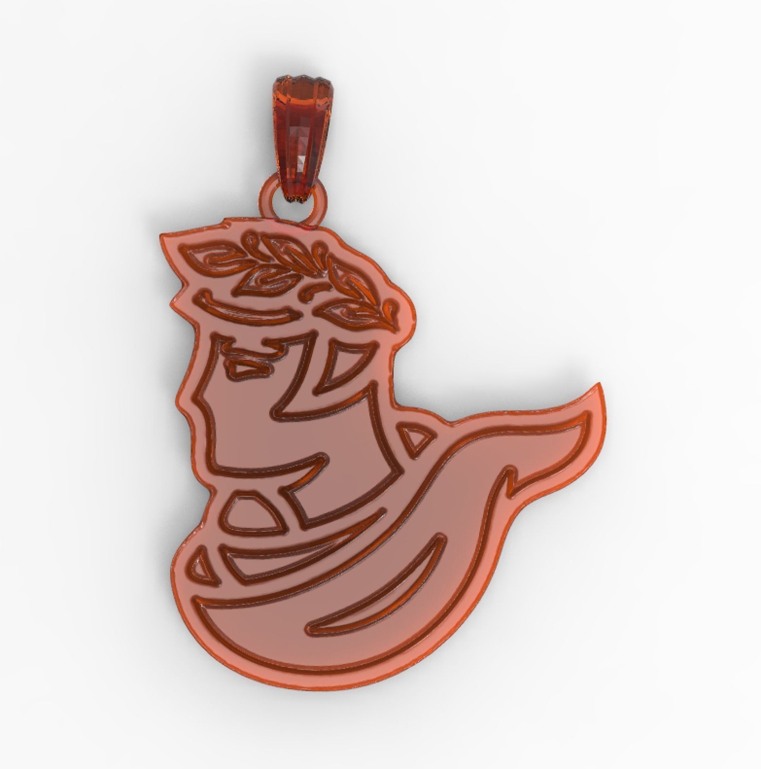Ancient greek with laurel wreath Pendant 3D print model_2
