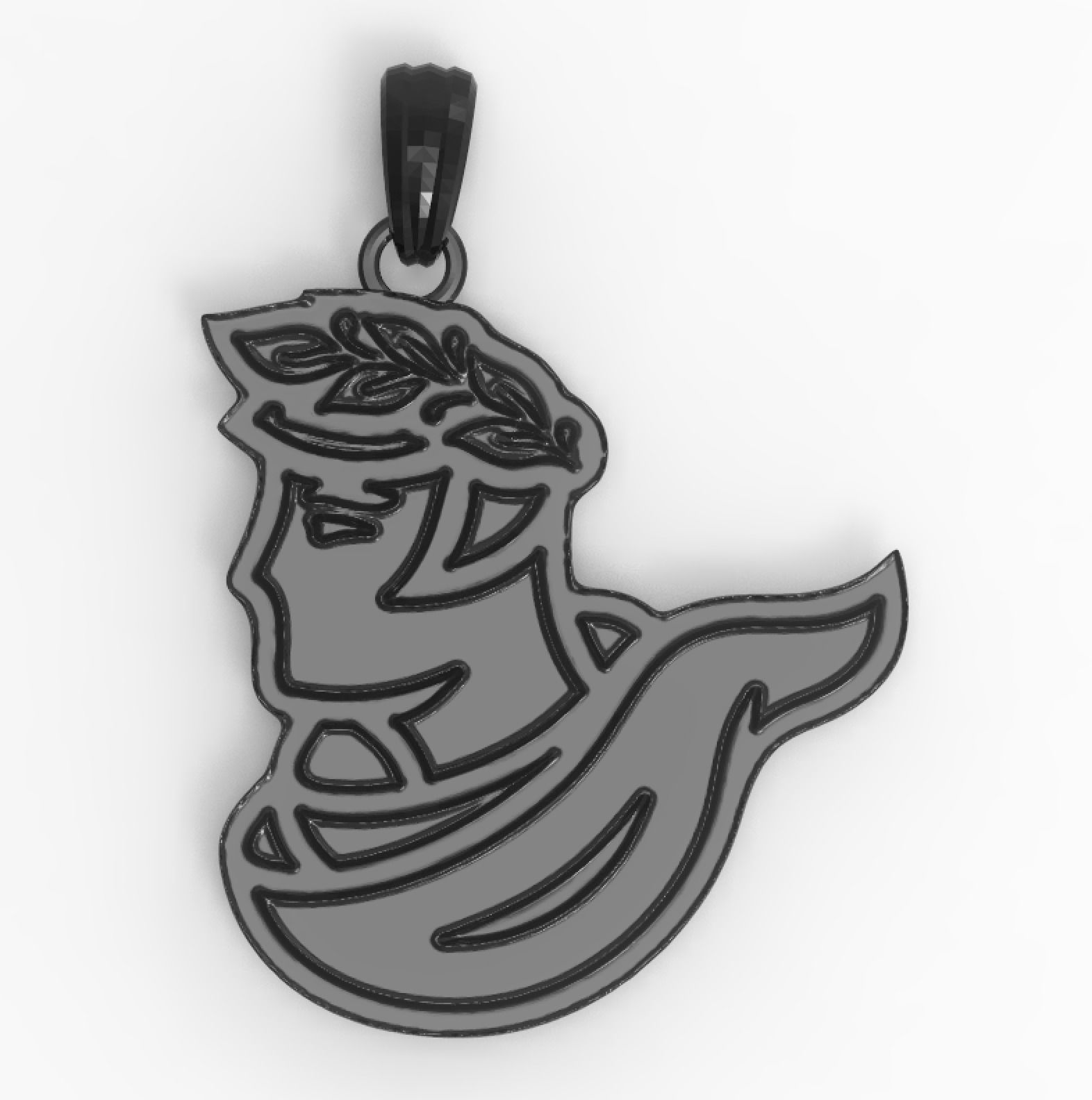 Ancient greek with laurel wreath Pendant 3D print model_5