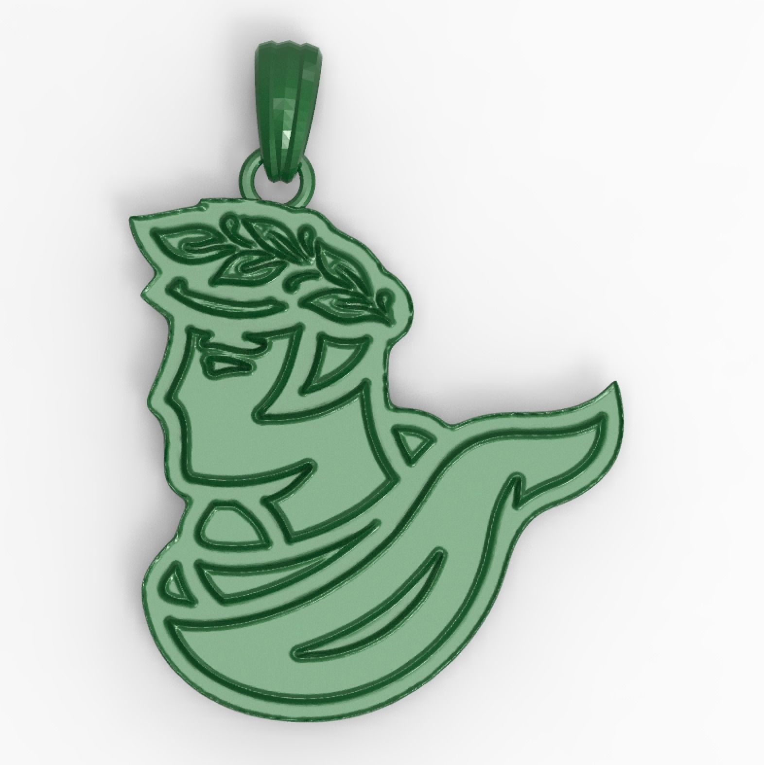 Ancient greek with laurel wreath Pendant 3D print model_7