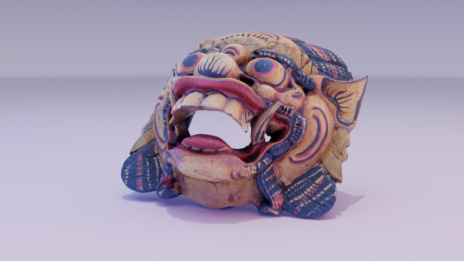 African Mask 04 high-poly 3D model_5