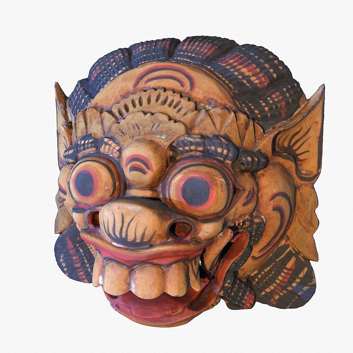 African Mask 04 high-poly 3D model_7