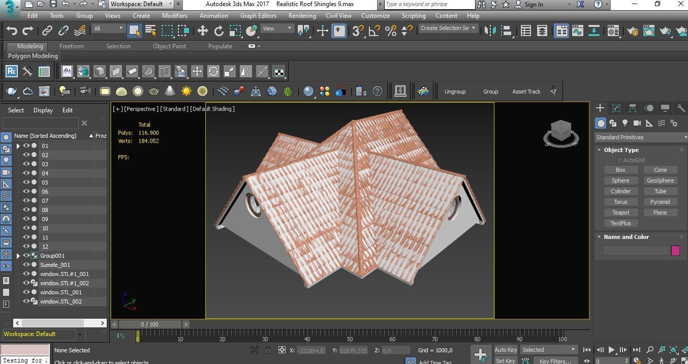 Realistic Roof Shingles 9 3D model_7