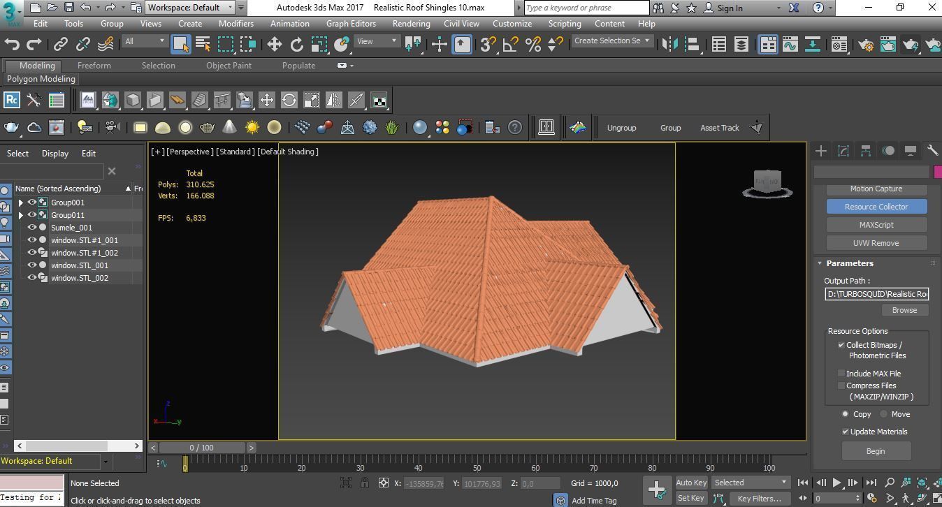 Realistic Roof Shingles 10 3D model_8