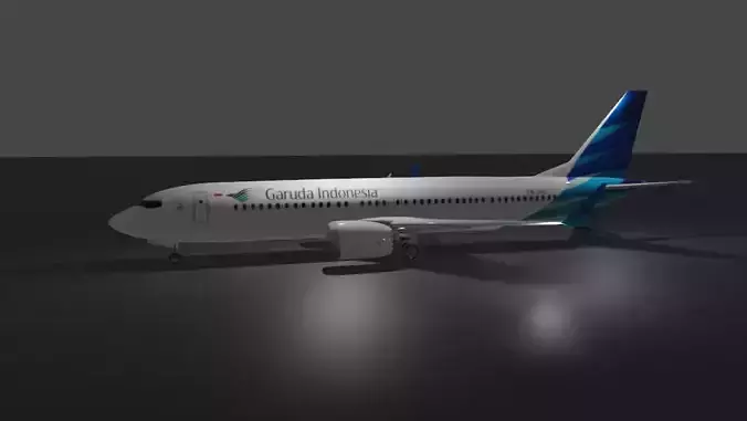 Boeing 737 Max8 Garuda Indonesia 3D Model with cockpit Low-poly 3D model