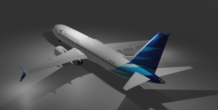 Boeing 737 Max8 Garuda Indonesia 3D Model with cockpit Low-poly 3D model_3