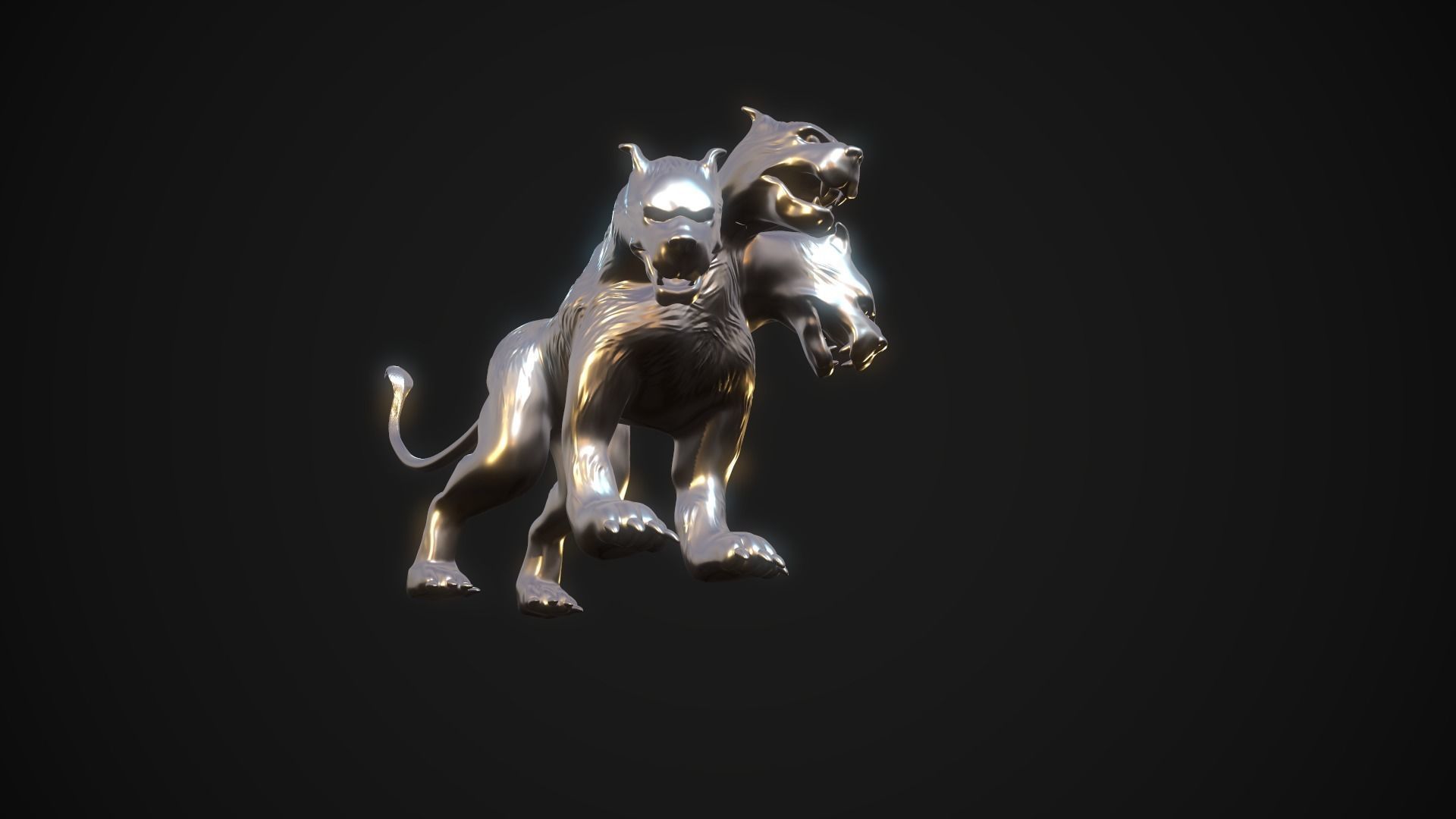 Cerberus 3D print model silver lion Free 3D print model_9
