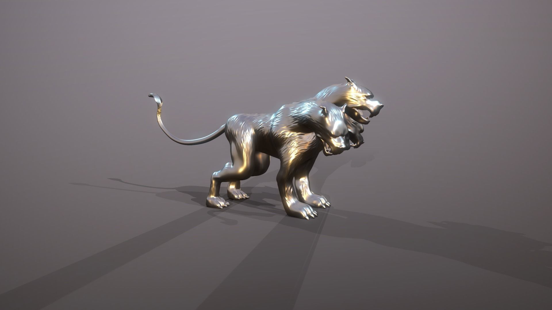 Cerberus 3D print model silver lion Free 3D print model_16