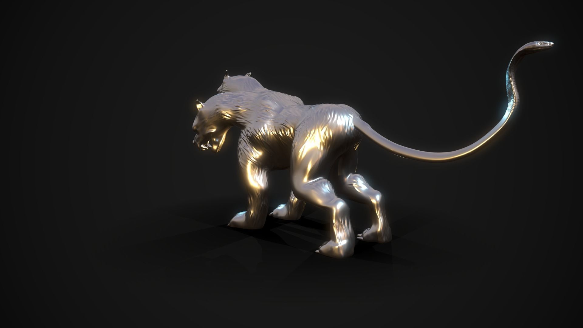 Cerberus 3D print model silver lion Free 3D print model_5