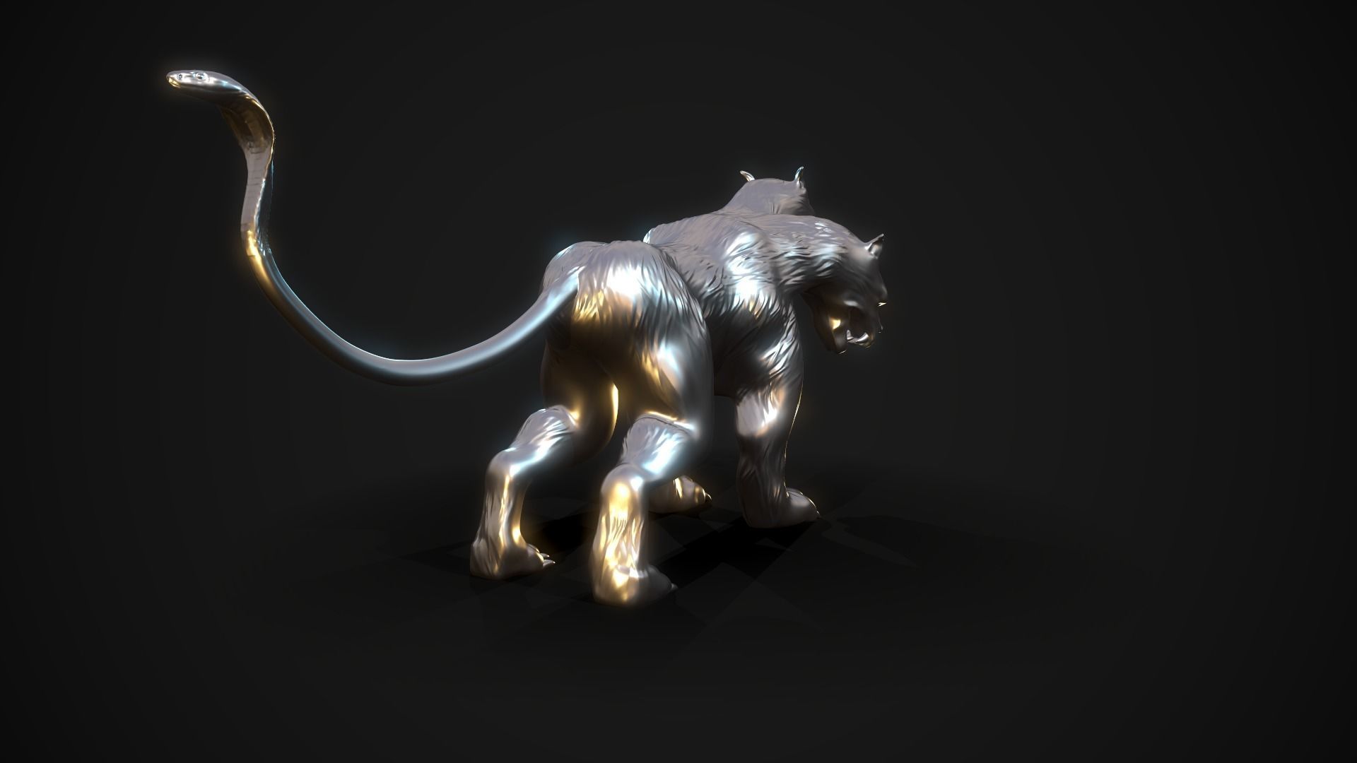 Cerberus 3D print model silver lion Free 3D print model_7