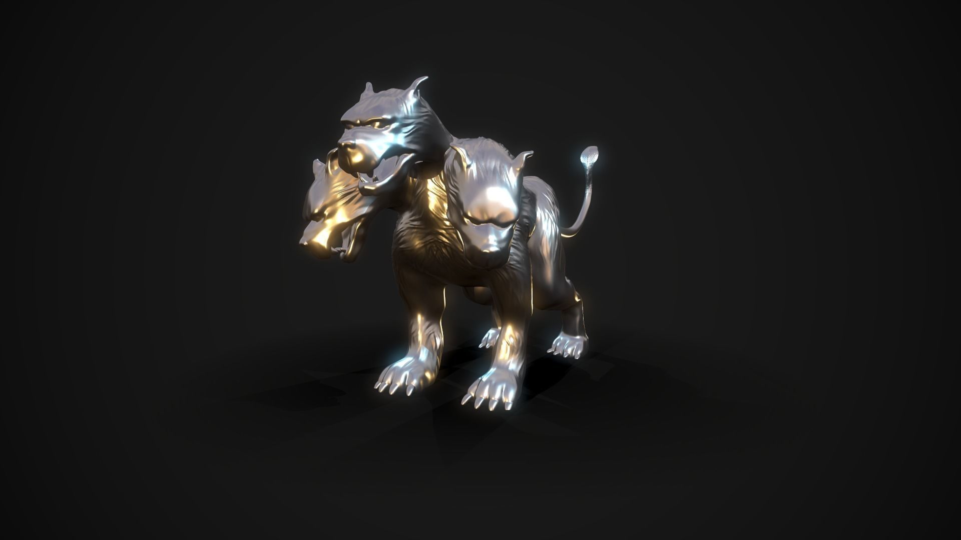 Cerberus 3D print model silver lion Free 3D print model_2