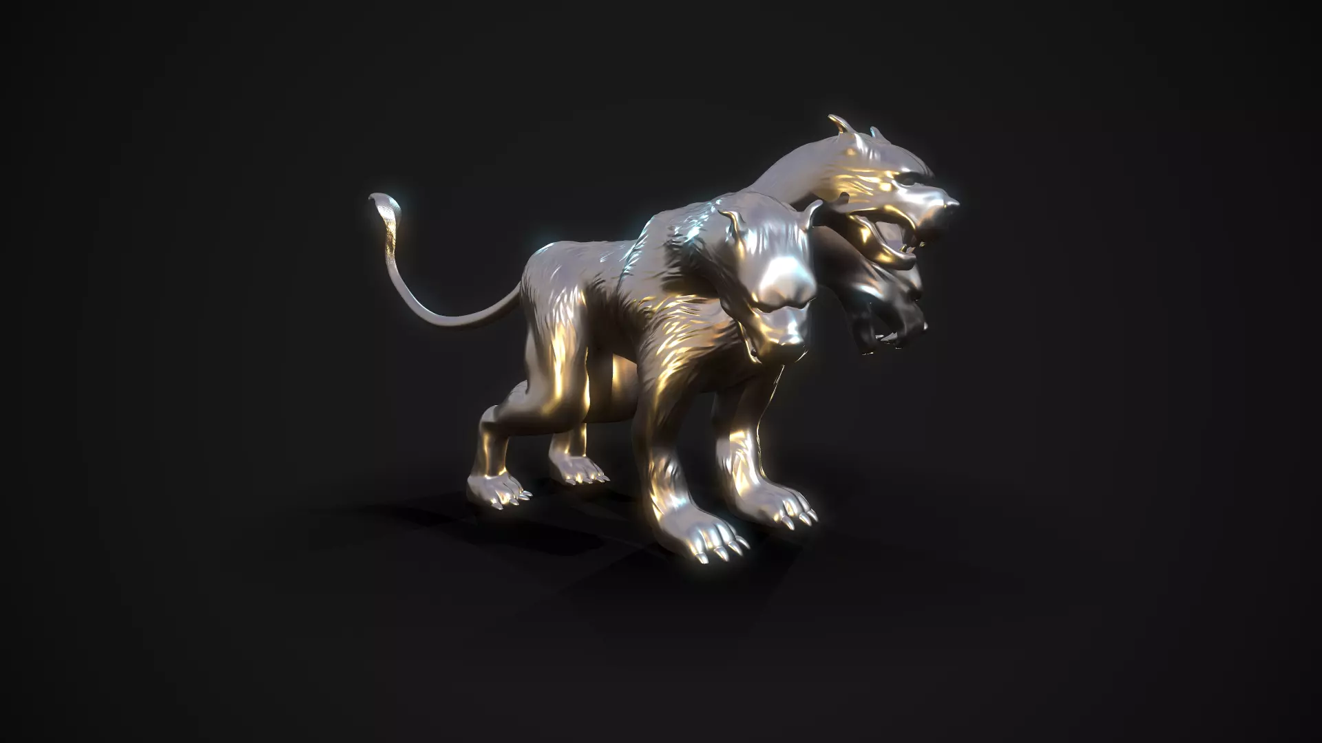 Cerberus 3D print model silver lion Free 3D print model_0