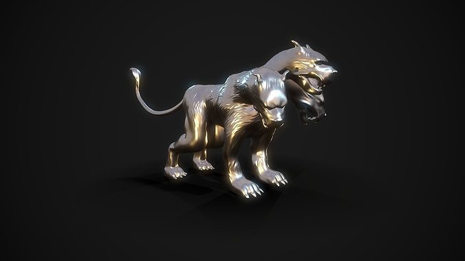 Cerberus 3D print model silver lion Free 3D print model